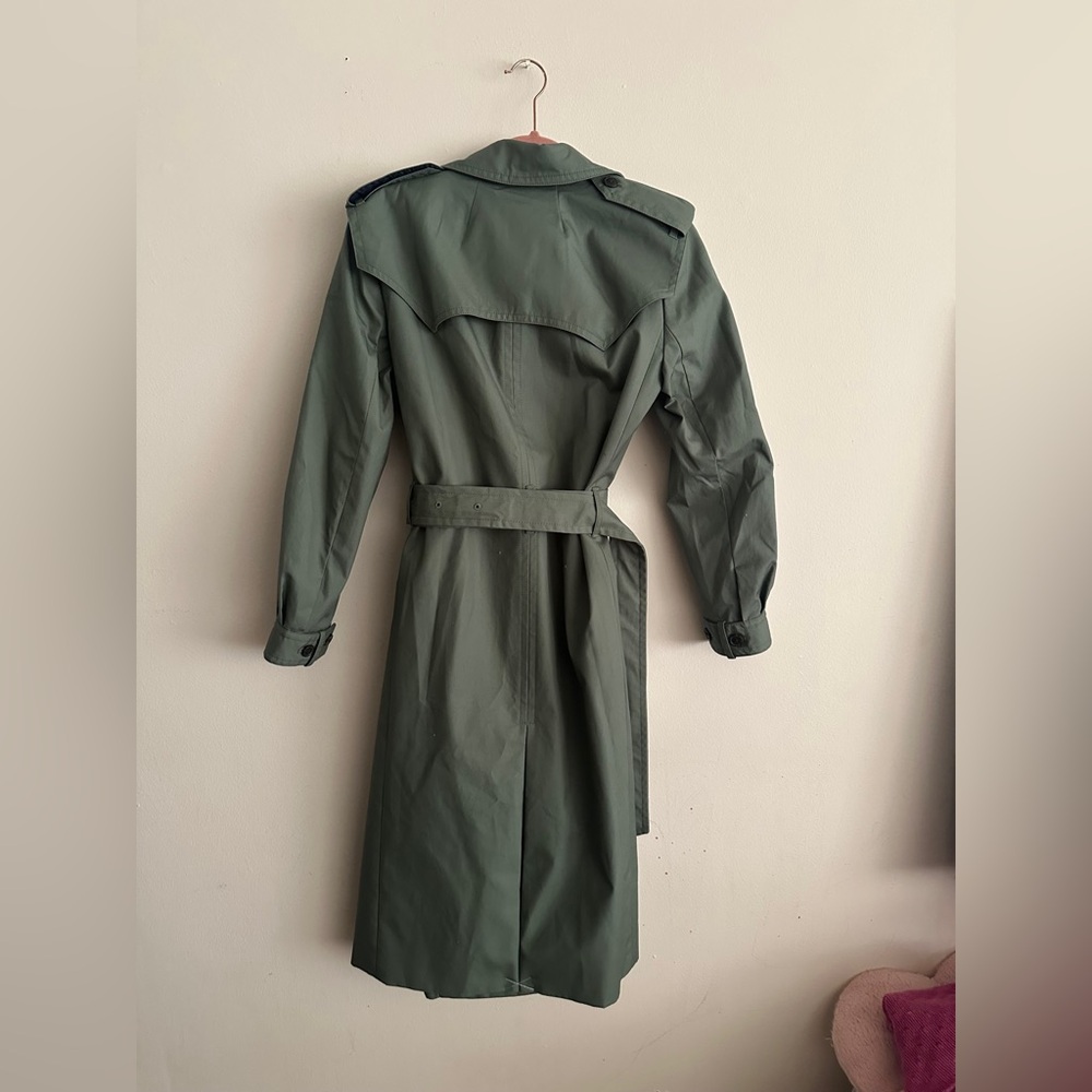 J.CREW NWT Olive Double-Breasted Trench Coat $368 SIZE 0 Classic Fit Staple Fall - Picture 10 of 11